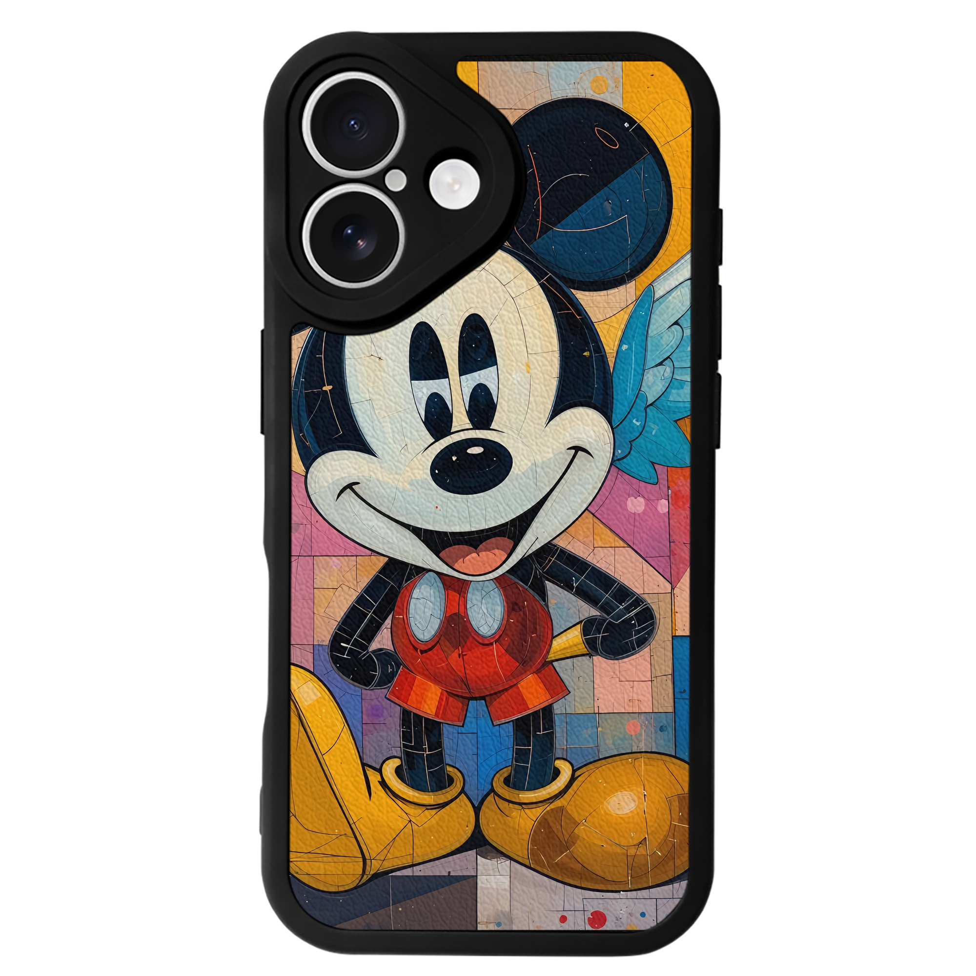 （画像用） ミッキーマウス Mickey Mouse 【iPhone 16シリーズ対応】シリコンスマホケース（レザー調） 材質：シリコン